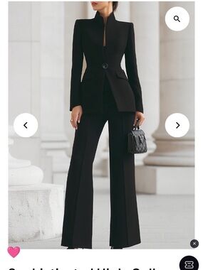 High-Rise Black Wide-Leg Trousers